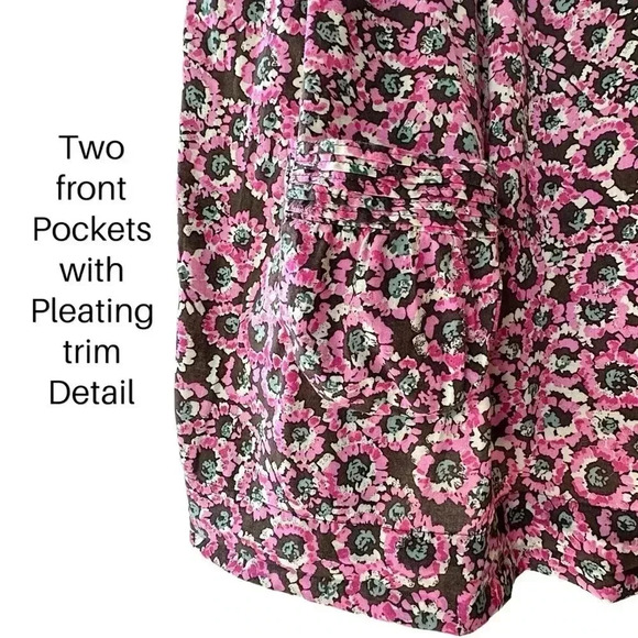 TSESAY | NWOT | SLEEVELESS COTTON PINK FLORAL PLEATED TOP POCKETS | SIZE: 8 - Picture 6 of 14